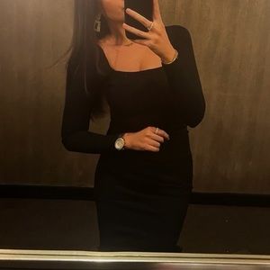 H&M black midi dress